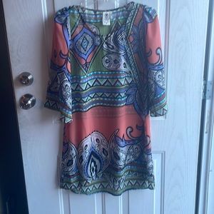 LT women’s long sleeve retro bohemian dress sz small